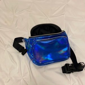 Blue Holographic Fanny Pack